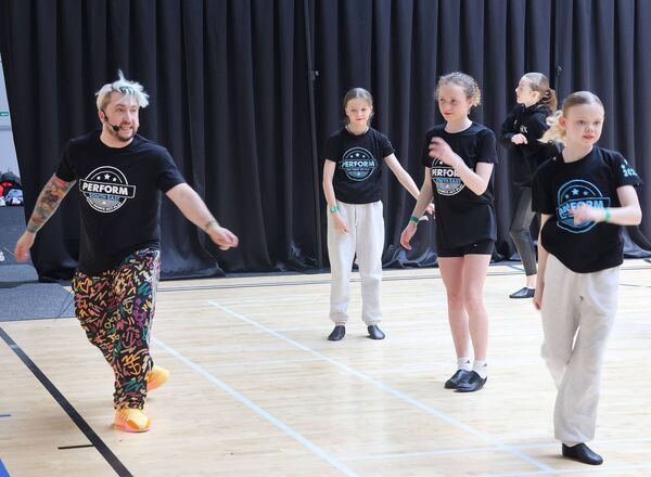 Choreographer, Neil O'Brien, workshop at Perform South East, Festival at SETU Arena. Photo: Joe Evans