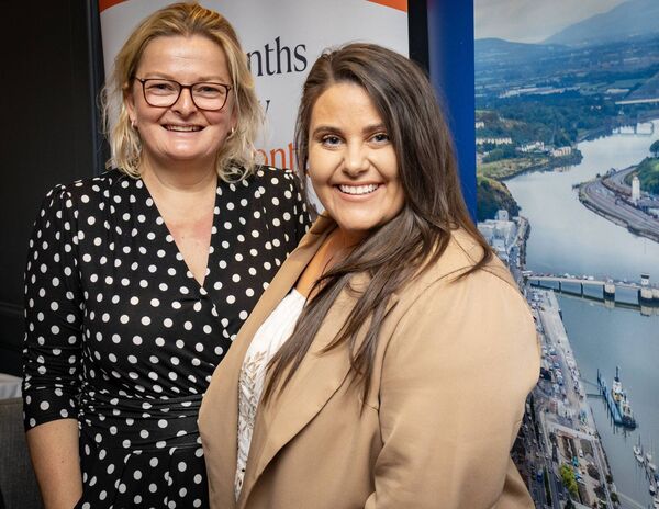 Trina Quinn and Jess Maher, Hartley People, who attended the International Women's Day networking breakfast at the Viking Hotel. The event was sponsored by PTSB, with the support of Waterford Local Enterprise Office and Waterford News &amp; Star.