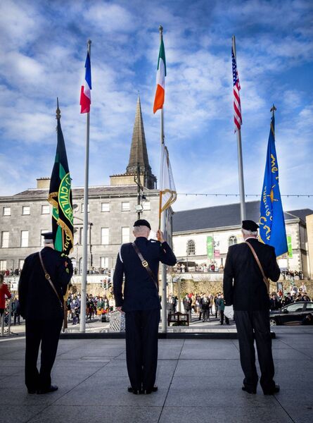 Veterans pictured at the Tricolour Celebration, celebrating the 178th Year of our National Flag. Photo: Joe Evans