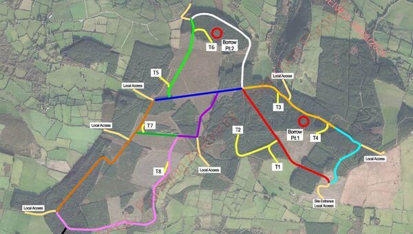 A map of the proposed developments