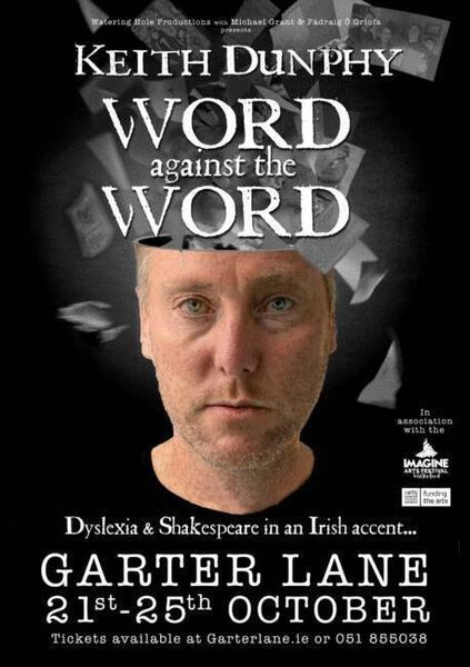 Keith Dunphy, recipient of the Outstanding Arts and Cultural Event of the Year for Word against the Word at Garter Lane. Keith also scooped Best Male Performance in a Professional Play and Word against the Word won Best Professional Play.