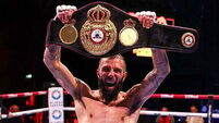 Anthony Cacace wins world super featherweight title in victory over James Dickens in Dublin