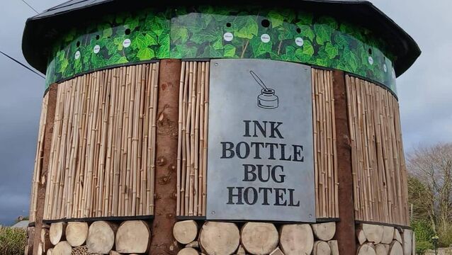 <p>The new Ink Bottle Bug Hotel in Piltown in March 2026. Picture Credit: Keep Piltown Tidy on Facebook. </p>