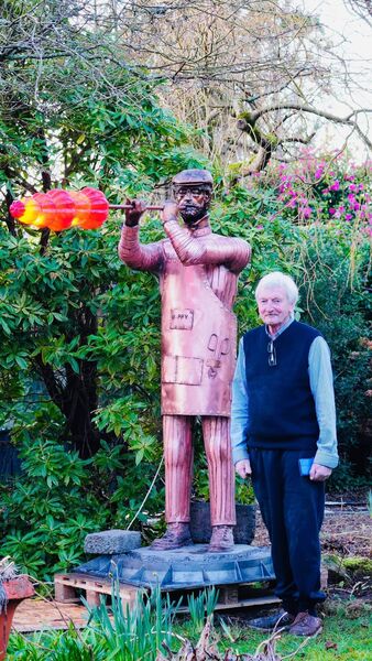 Frank with his sculpture