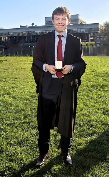 CONGRATULATIONS: Former student of De La Salle College, Fionn McGrath recently received the Molloy Medal in Physics awarded at the end of stage one of the Medicine Degree Programme at an awards ceremony in UCD. Fionn is a second year medical student in UCD.