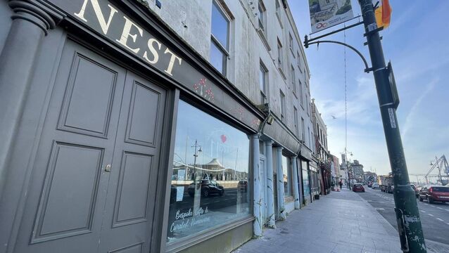 <p>Empty shopfronts on Parade Quay, March 19, 2026.</p>