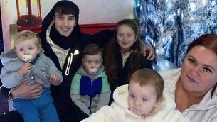 <p>Jayden and Nevaeh O'Neill (centre) who fell from a second floor balcony in Waterford on Friday, with father Ryan O'Neill and mother Regina Smith, and siblings Jaxson (far left) and Alliyah (far right). Photograph courtesy of Regina Smith</p> <p>Jayden and Nevaeh O'Neill (centre) who fell from a second floor balcony in Waterford on Friday, with father Ryan O'Neill and mother Regina Smith, and siblings Jaxson (far left) and Alliyah (far right). Photograph courtesy of Regina Smith</p>