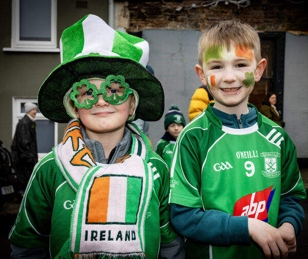  Freddie and Oisin, Ferrybank HFC, at the St. Patrick's Day Parade.