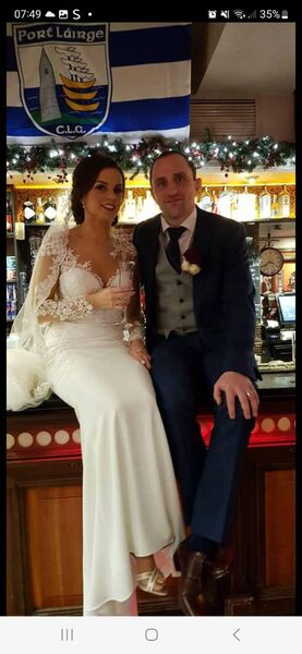 Mark and Elaine on their wedding day, getting photos in the Kazbar.