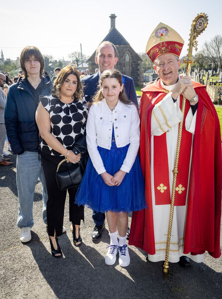 Ella Ryan, Glór na Mara, who was Confirmed by Bishop Alphonsus Cullinan at the Holy Cross Church, Tramore. Ella Ryan, Glór na Mara, who was Confirmed by Bishop Alphonsus Cullinan at the Holy Cross Church, Tramore.