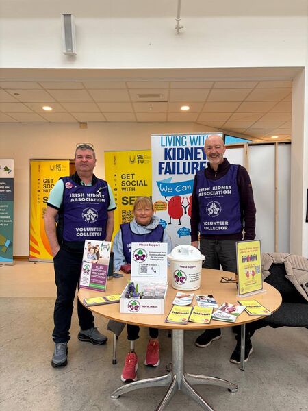 Pictured at SETU were IKA volunteers Michael Lanigan, Geraldine Falconer and Joe Moynihan.