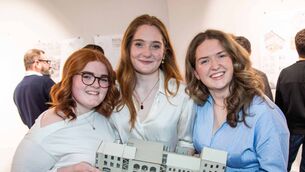 <p>Pictured are Niamh McKeogh, Alice Tyrell and Hannah Lanigan with their winning project. Photo: John Power</p> <p>Pictured are Niamh McKeogh, Alice Tyrell and Hannah Lanigan with their winning project. Photo: John Power</p>