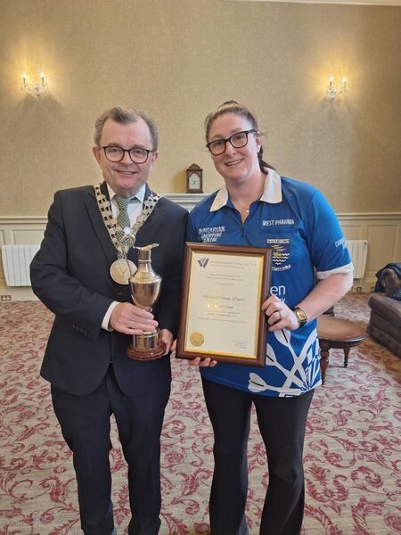 Munster Ladies Champion Jade Lonergan pictured with Cllr. Seamus Ryan