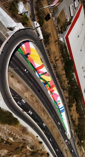 The murals were commissioned by the Mexican government ahead of the World Cup this summer. Photo: Lucas Dwan