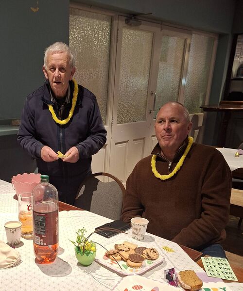 Peter Hanrahan and Martin Waters enjoying the festivities at the Circle of Friends Easter Celebration held at the Roanmore Centre.
