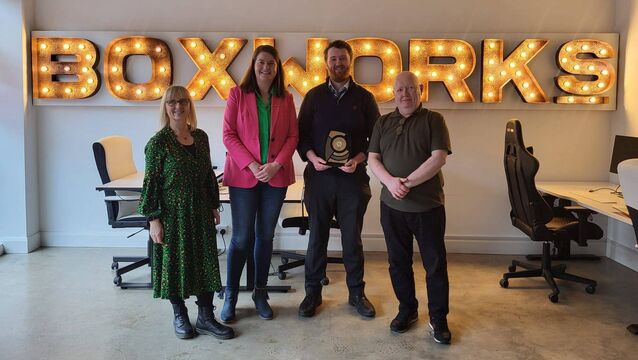 <p>Pitch Perfect judges, Dr. Aisling O'Neill, Manager of SETU Xcelerate, Jacqui Gaule, Senior Enterprise Development Officer, LEO Waterford, Jim ‘Flash’ Gordon, Director of Boxworks CoWork Space and Michael Power, founder of Greenfeed and winner in 2024</p>