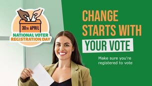 <p>National Voter Registration Day is on April 30</p>