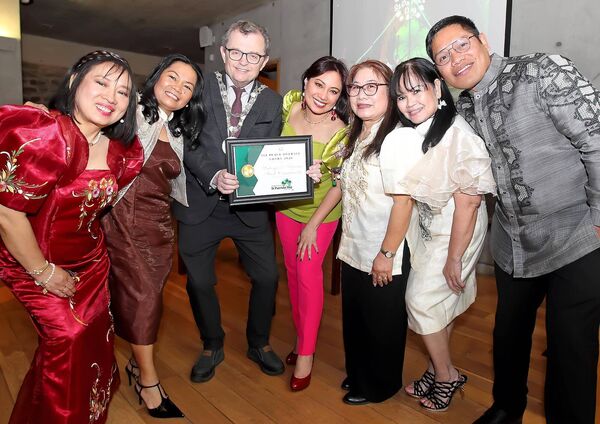 The Mayor of Waterford City &amp; County, Cllr.Seamus Ryan presents the Waterford Filipino Irish Community with the 1st Place Overall Entry 2026, included were Sheila Riolo, Gelly Meredith, Fe Fortune, Liberty O'Rourke, Geri Redrizo and Ernesto Tomenio.