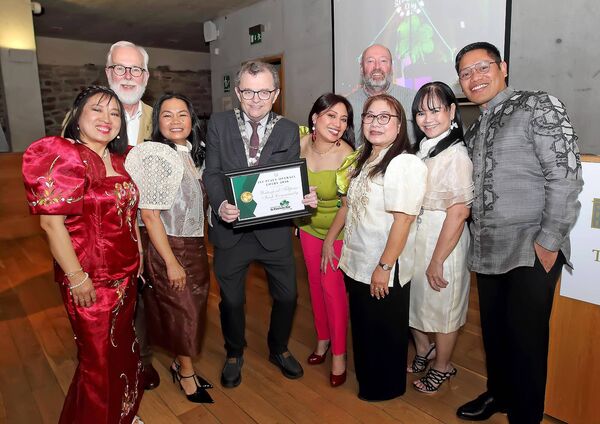 The Mayor of Waterford City &amp; County, Cllr.Seamus Ryan presents the Waterford Filipino Irish Community with the 1st Place Overall Entry 2026, included were Sheila Riolo, Gelly Meredith, Fe Fortune