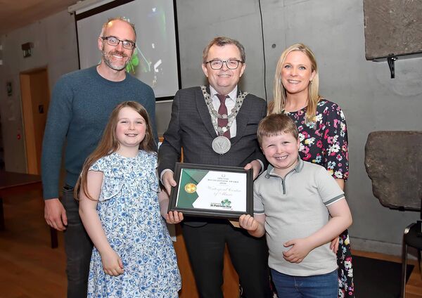 The Mayor of Waterford City &amp; County, Cllr.Seamus Ryan presents Waterford Centre of Music with a Special Recognition Award, included were Paul Haberlin, Faye and Noah Furlong and Jean Upton