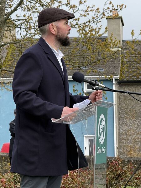 Deputy Conor McGuinness speaking at the event