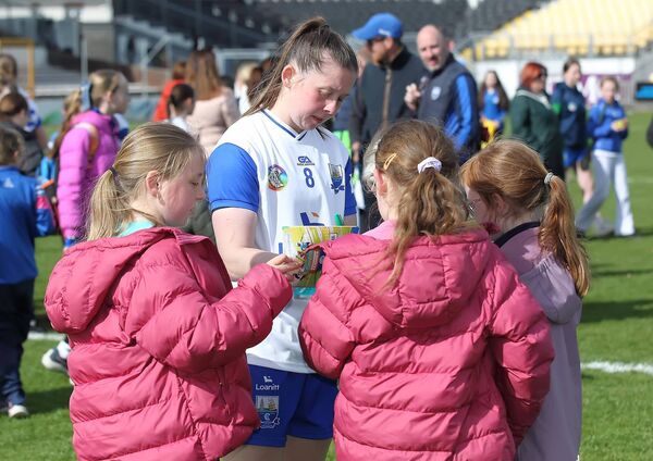 Waterford's Orla Hickey signing autographs after the game. Waterford's Orla Hickey signing autographs after the game.