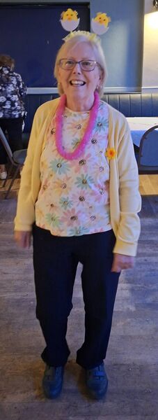 Kay Brennan soaking up the Easter atmosphere at the Circle of Friends Easter Celebration held at the Roanmore Centre.