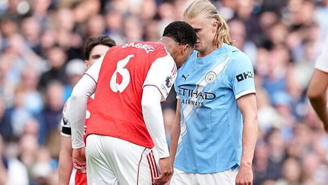 Erling Haaland feels Gabriel should have seen red for head move in heated clash