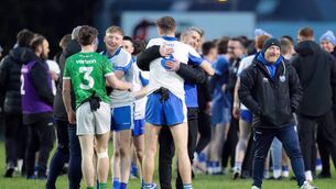 <p>Great scenes on the pitch in Lemybrien at the final whistle s Waterford players and management celebrated with family and supporters after coming from eight points down at half-time to win the game by a single point. </p>