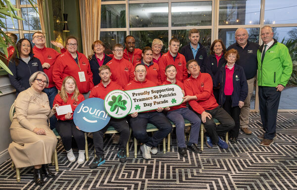  Pictured at the Majestic Hotel, Tramore, for the presentation to the winners of the Tramore St. Patrick's Day Parade, are The Arch Club, 2nd place kindly sponsored by Journi Credit Union. Linda O'Kane, Journi Credit Union, presented the prize to Martha on behalf of the Arch Club. Also included Johnny O'Grady, Chairperson.