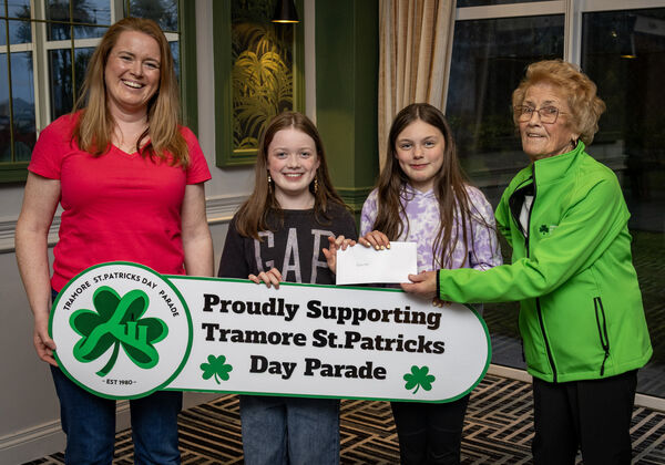  Pictured at the Majestic Hotel, Tramore, for the presentation to the winners of the Tramore St. Patrick's Day Parade, are Tramore Foroige Club, 4th place, kindly sponsored by the Cowman Family and presented by Anna Cowman.
