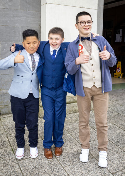  Friends, Theo, Charlie and Tony, St. Joseph's, who were confirmed by Bishop Alphonsus Cullinan at the Cathedral. 