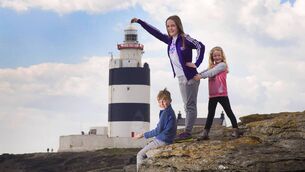 <p>May Bank Holiday, 'Shine A Light Festival' will take place at Hook Lighthouse. Pictured are Ryan Lynch (age 7), Molly Lynch (age 9) and Ava Lynch (age 6) at Ireland's Ancient East tour. Picture: Patrick Browne. </p>