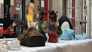 <p>The models were created out of a pulverised clay made from old newspaper, before subsequently being remodelled over sustainable materials</p>