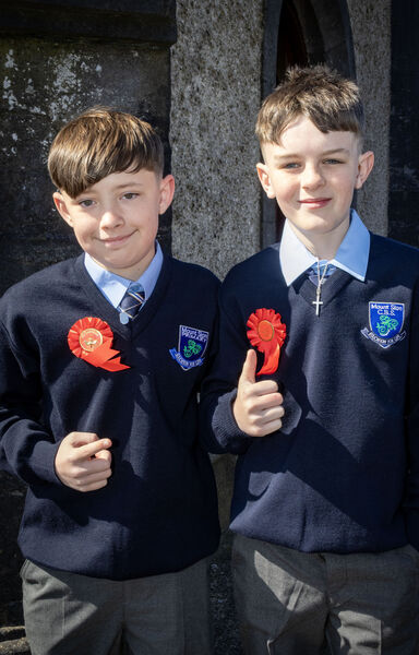  Logan O'Brien and Kayden Hodgers, Mount Sion who were Confirmed by Bishop Alphonsus Cullinan at Ballybricken Church.