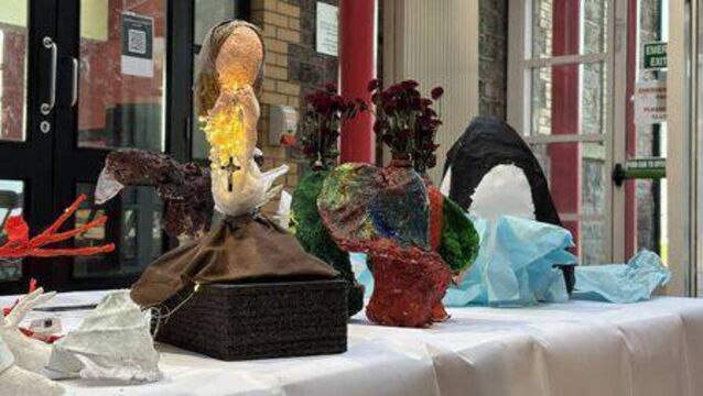 <p>The models were created out of a pulverised clay made from old newspaper, before subsequently being remodelled over sustainable materials</p>