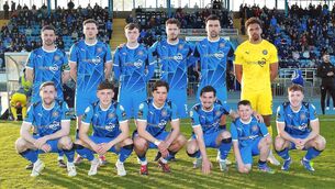 <p>The Waterford FC team that drew 1-1 against Galway Unitedat the RSC.</p>