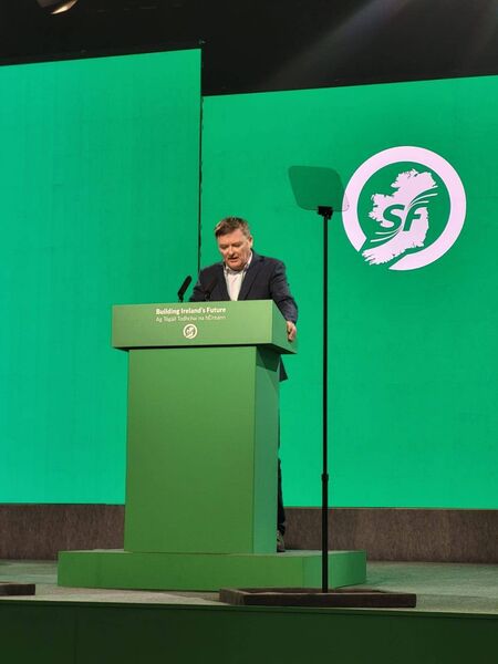 Deputy David Cullinane speaking at the event.