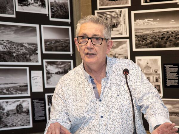 Eoin Ronayne speaking at the opening of the exhibition. Photo: john Power