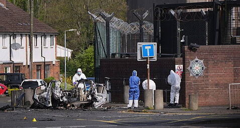 Footage released of moment car bomb explodes at Dunmurry police station