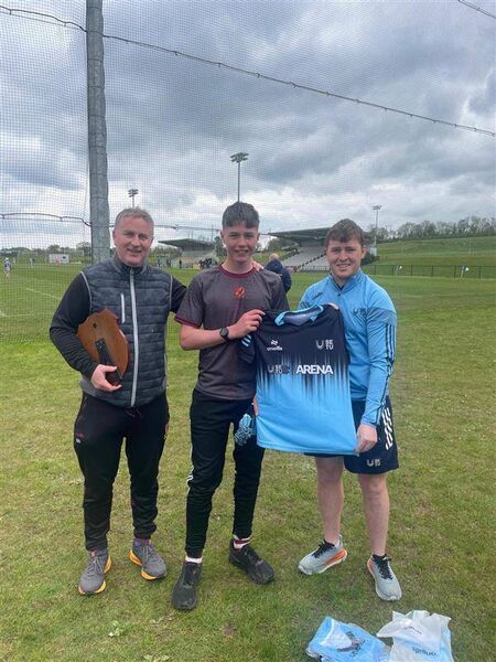 Colum Power pictured being presented with Shield player of the tournament