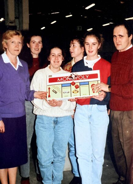 The European edition of Monopoly was produced for the first time at MB Ireland Ltd. back in 1992, from left were, Norrie Maloney, Sheila Jones, Claire , Sandra Coady, Tina O'Mara and John Foley.