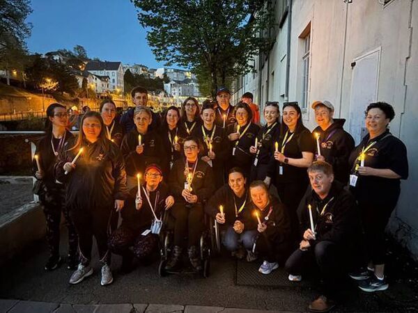 Hannah and a group from the Rise and Shine Trust in Lourdes.