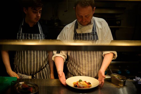 Chef Peter Everett (left) with Conor Sheridan (right). 	Photo: Shane O'Neill/Aspect Photography