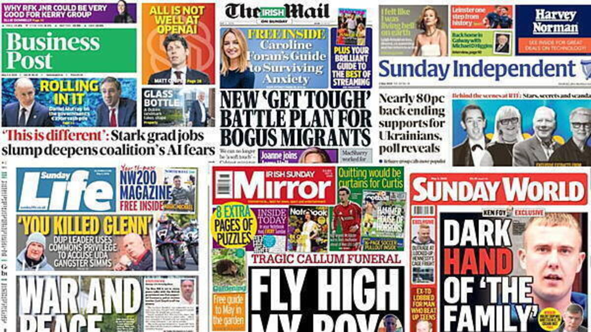 What the papers say: Sunday's front pages