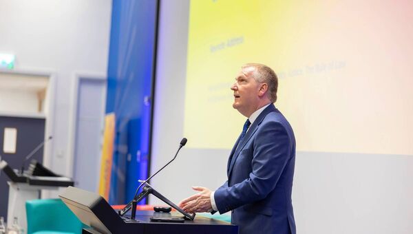 Michael McGrath delivered a keynote entitled: ‘Making Impact - Connecting to Europe’. 	Photo: Patrick Browne