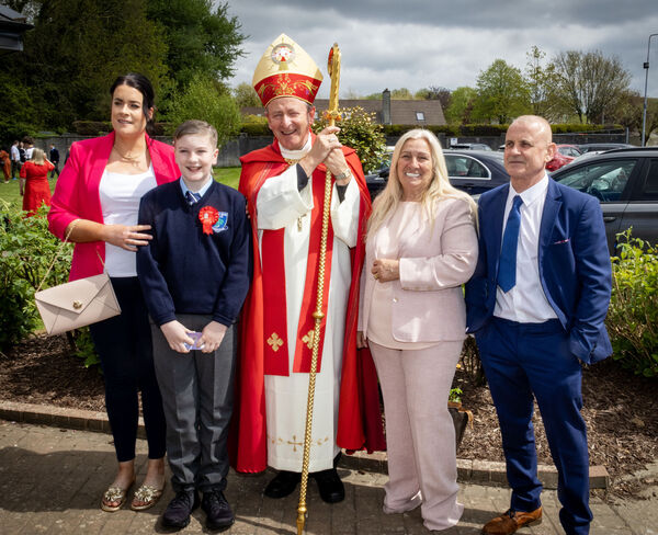  Michael Moran, Scoil Lorcain, who was confirmed by Bishop Alphonsus Cullinan at the Sacred Heart Church.