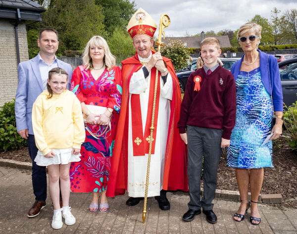  Noah Smith, Scoil Lorcain, who was confirmed by Bishop Alphonsus Cullinan at the Sacred Heart Church.