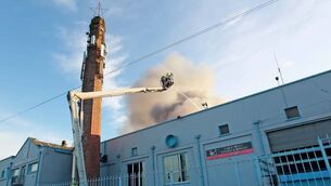<p>Blaze at The Old Jute Factory. Photo: Noel Browne. </p>