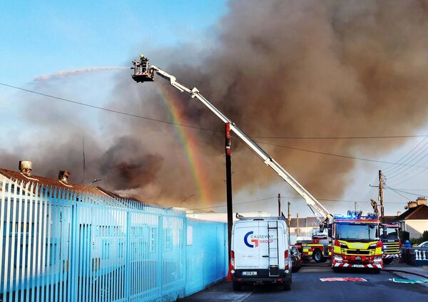 Firefighters tackle the blaze at the Tycor centre in Waterford. Pic: Noel Browne. Firefighters tackle the blaze at the Tycor centre in Waterford. Pic: Noel Browne.